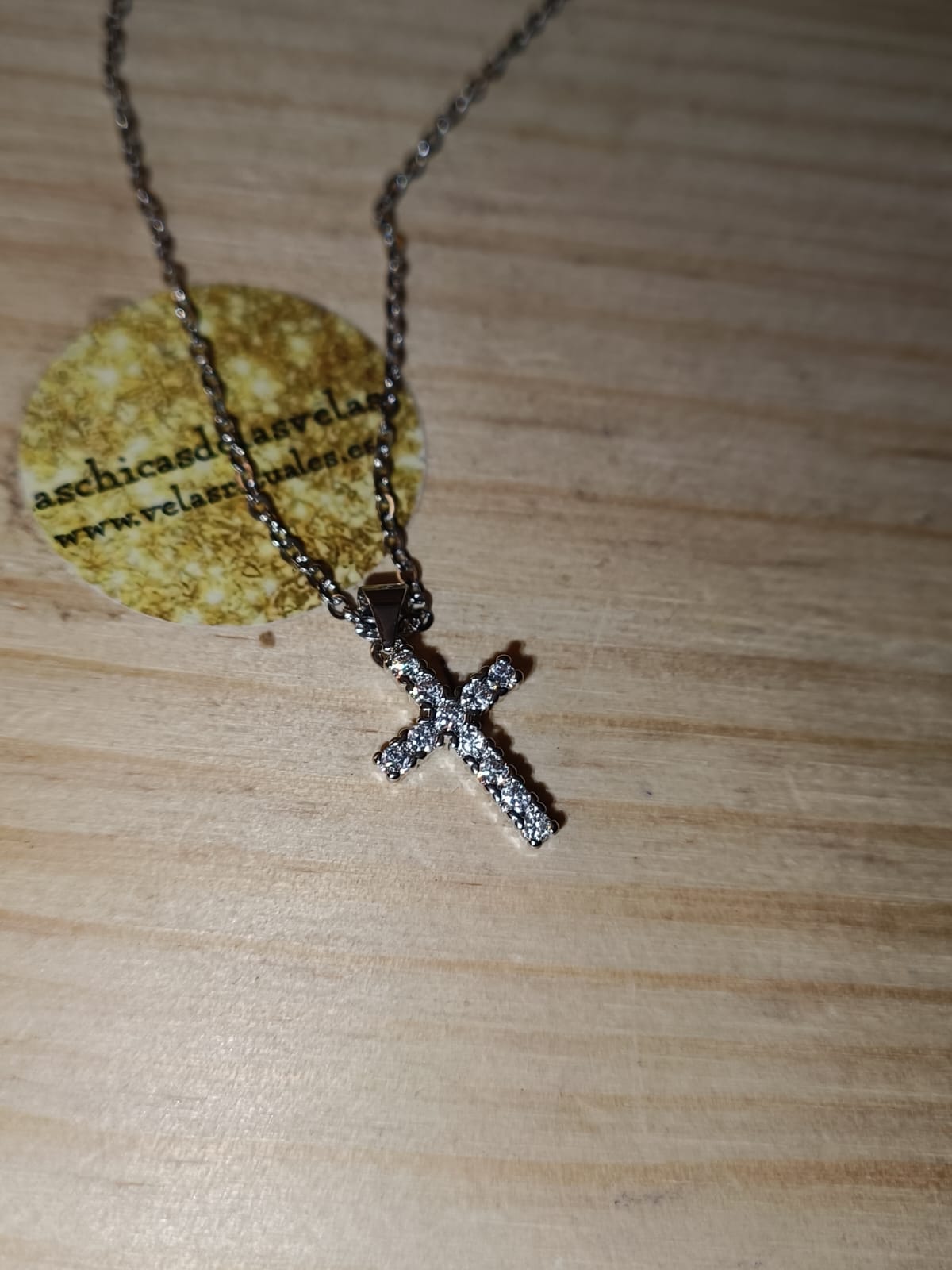 Collar Cruz acero (plateado)