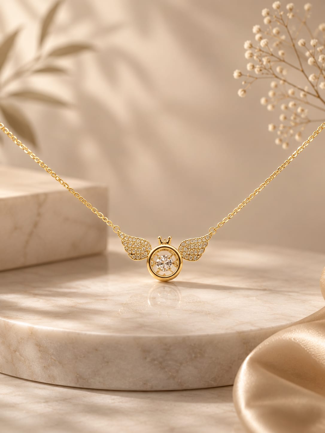 Collar con Alas doradas
