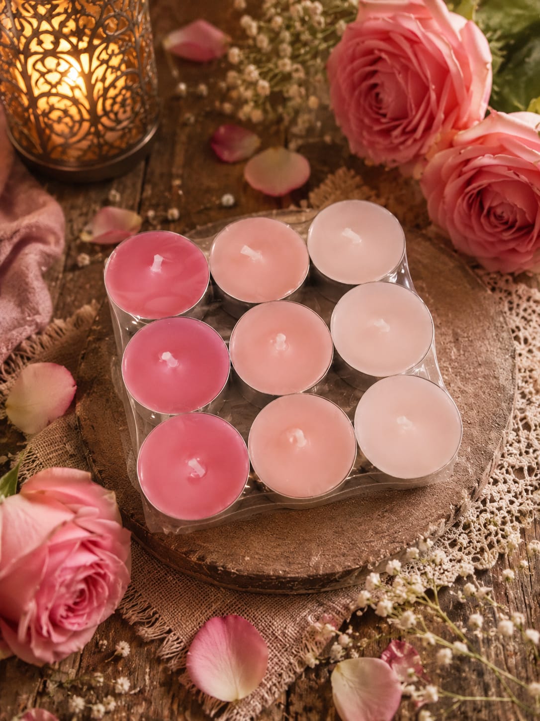 Velas de Té - Jardín de Rosas