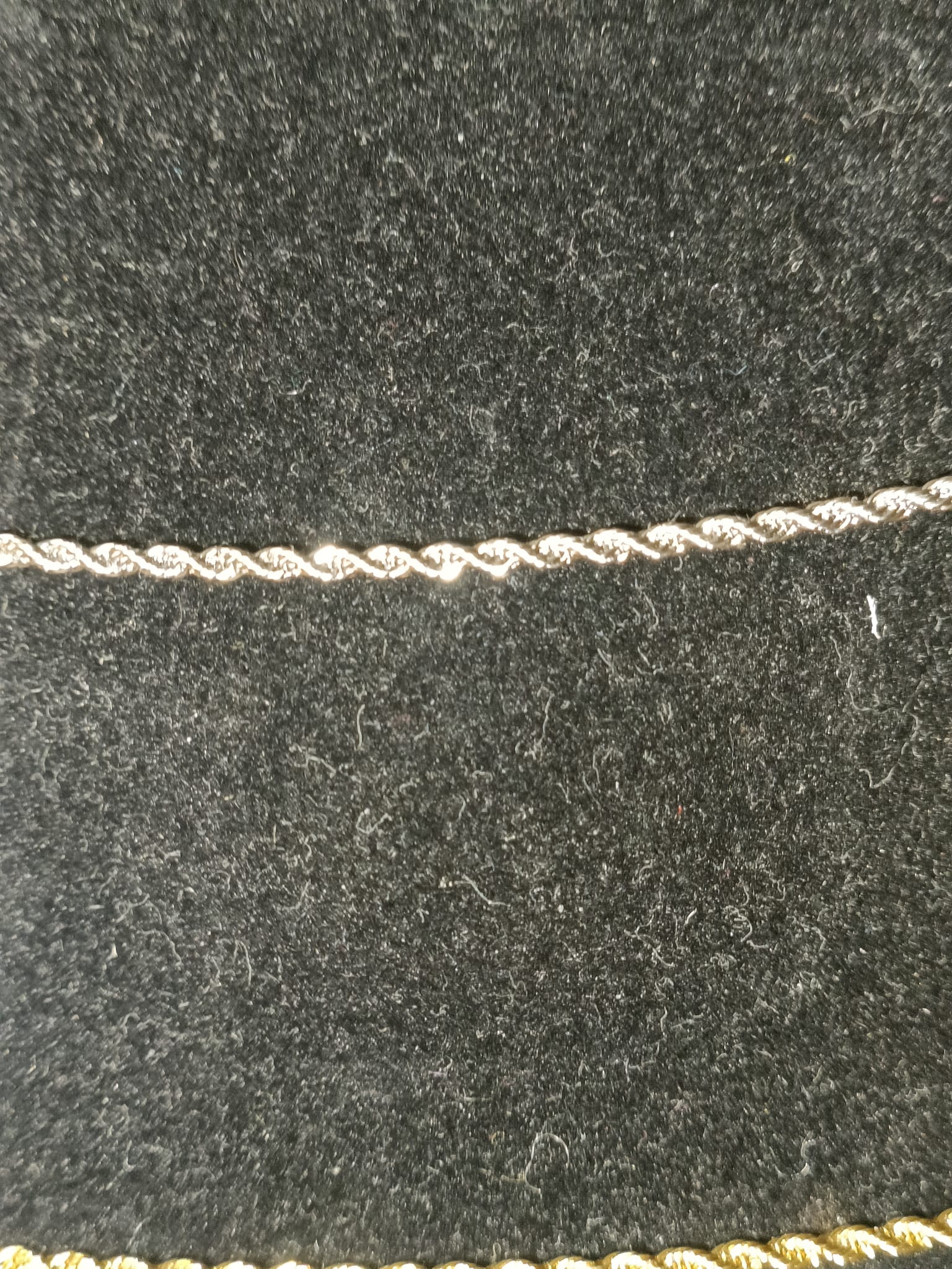 Cadena de Acero plateada 60cm+5 trenzada