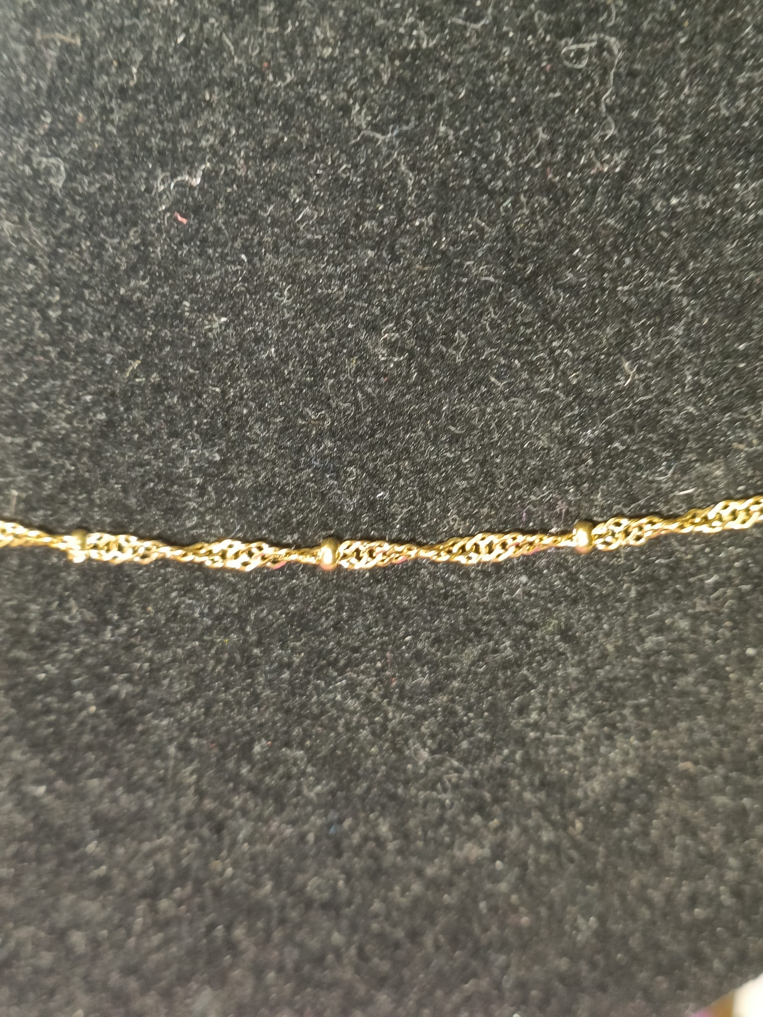Cadena de Acero dorada 45cm+5 con bolas