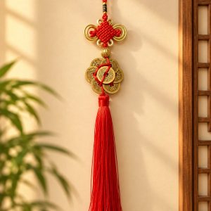 colgante 7 monedas feng shui