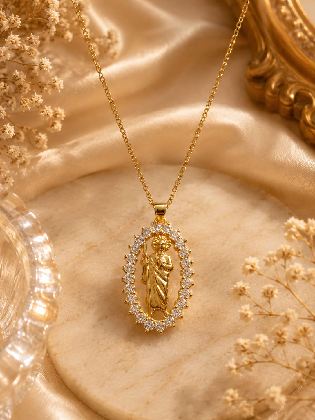 Collar San Judas Tadeo con cristales