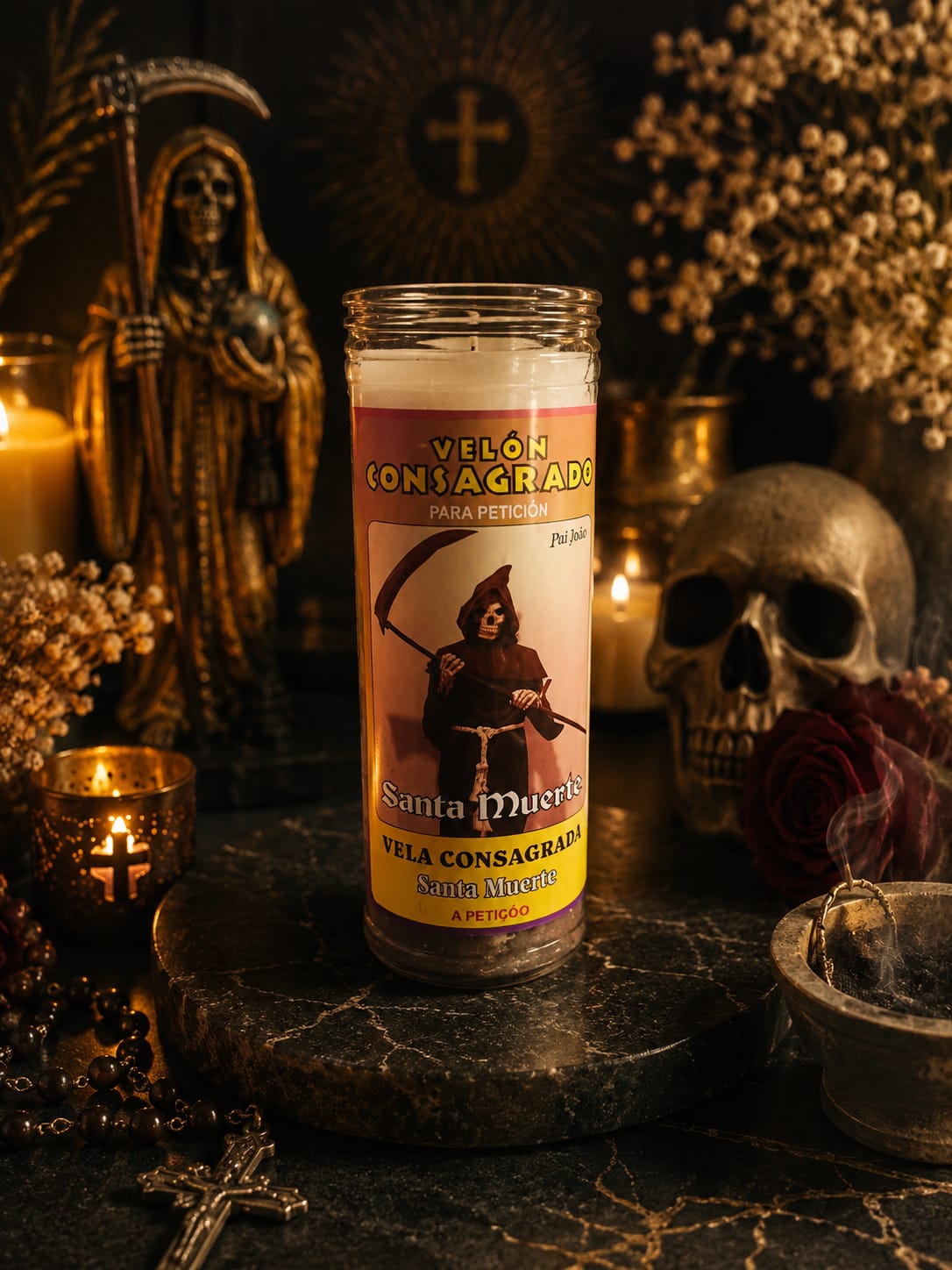 Velón Santa Muerte - Consagrado con Ritual escrito