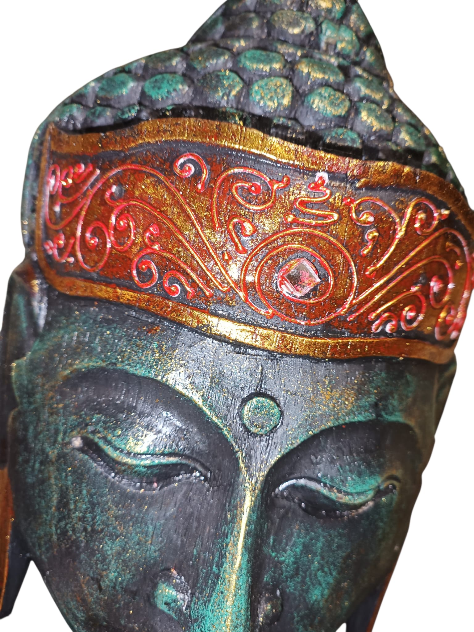 Figura de Buda en Madera pintada de 30 cm - Imagen 4