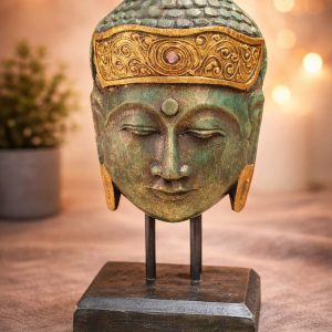 Figura de Buda en Madera pintada de 40 cm