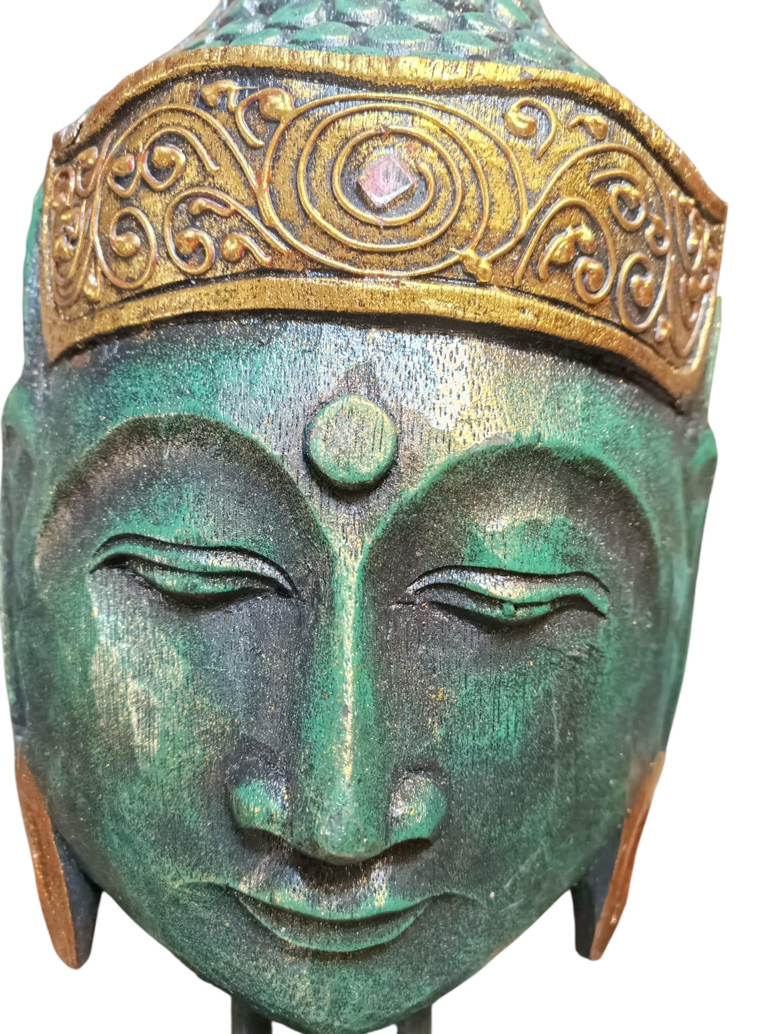 Figura de Buda en Madera pintada de 40 cm - Imagen 2