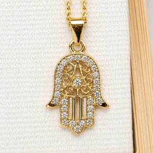 Collar mano de Fátima dorada