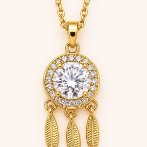 Collar atrapasueños dorado