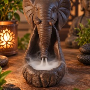 porta incienso de reflujo Elefante con cascada de humo
