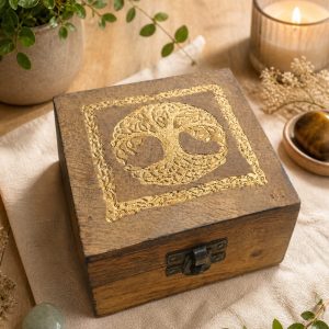 caja de madera árbol de la vida