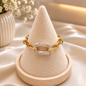 pulsera ovalado pequeño dorada