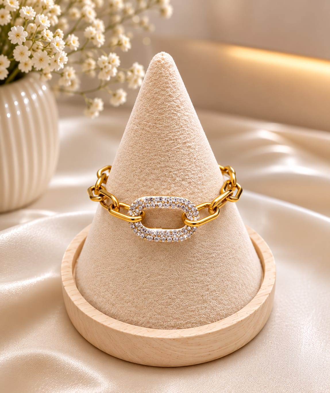 pulsera ovalado pequeño dorada