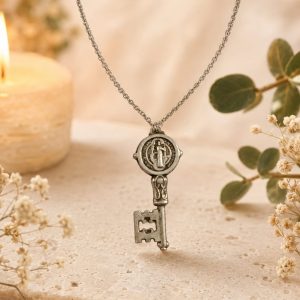 Collar san benito llave acero