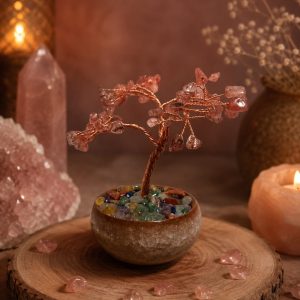Árbol de minerales - cuarzo fresa