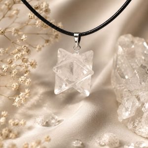 Merkaba cuarzo colgante