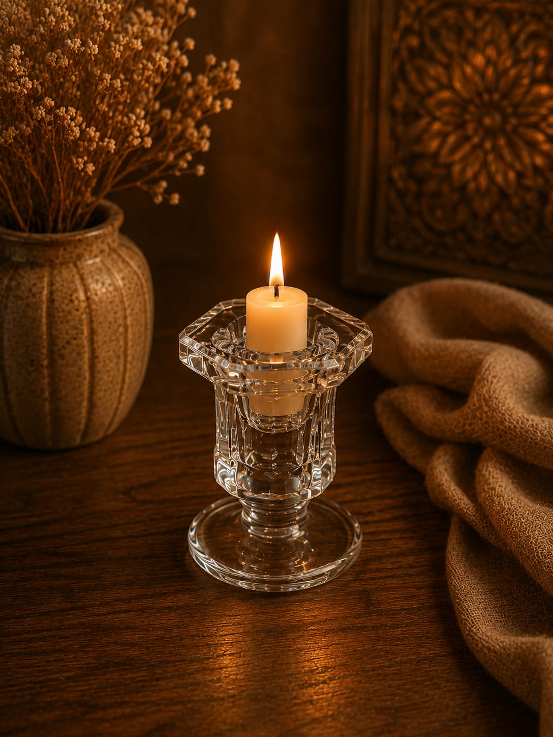 Porta vela cristal