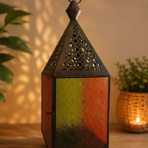 Porta vela cristales de colores