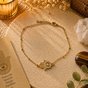 Pulsera mano de Fátima dorada