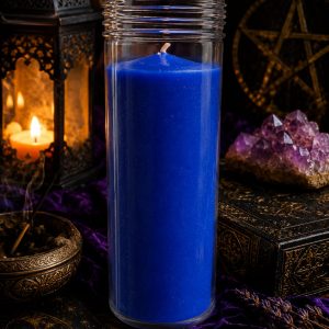 Velón azul oscuro