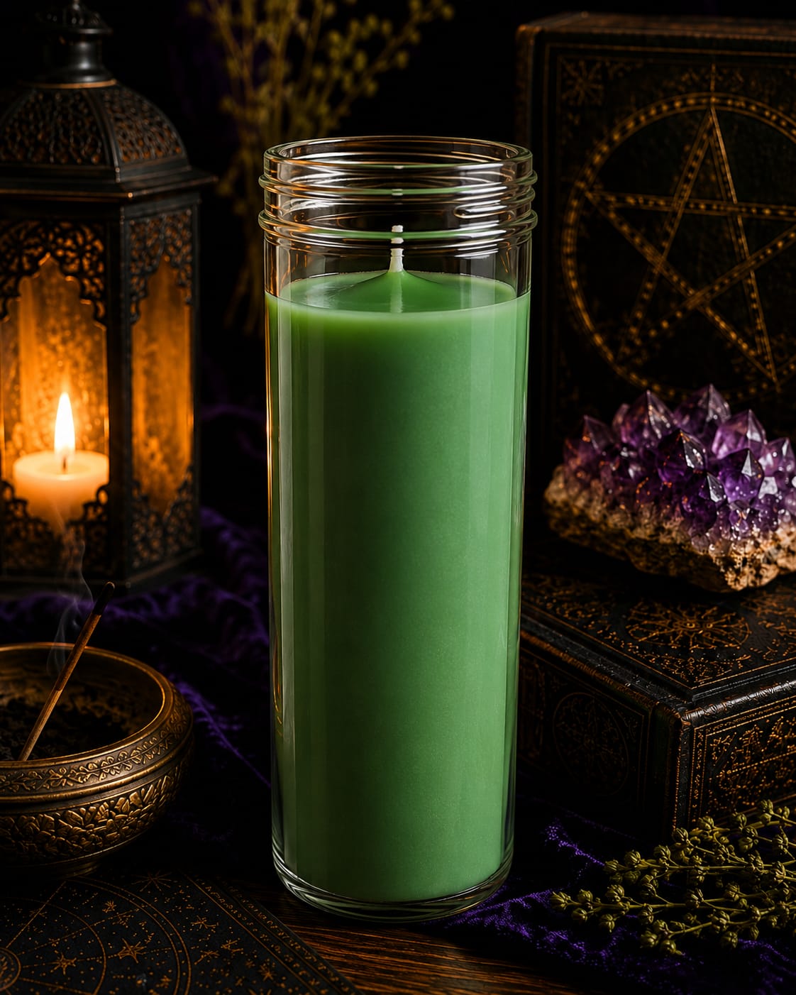 Velón verde oscuro
