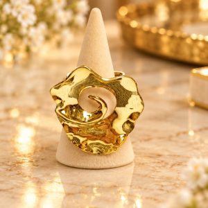 Anillo Espiral Dorada adaptable Acero