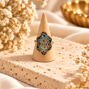 Anillo doble espiral ajustable