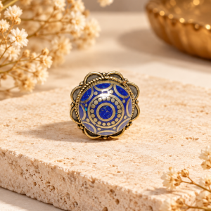 Anillo bohemio azul ajustable