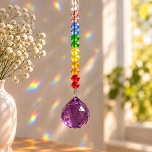 Atrapasol Arcoíris con Cristal Violeta