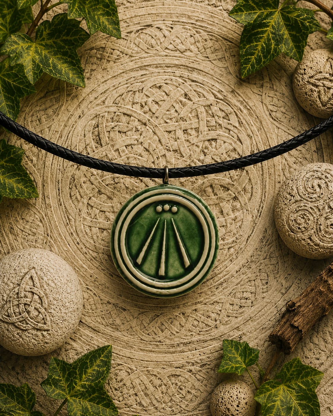 collar celta Awen verde