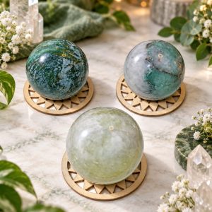 Esfera de Cuarzo Verde   la piedra de la suerte