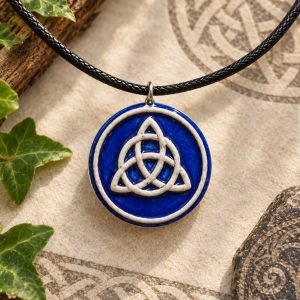 collar celta triqueta azul