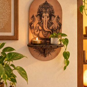 Altar de Pared con estantería Ganesh