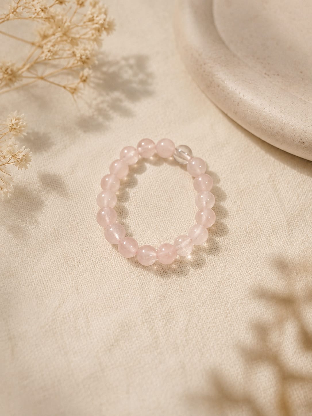 Anillo elástico Cuarzo Rosa