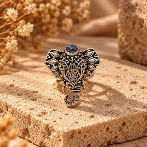 anillo ganesh con lapislazuli adaptable