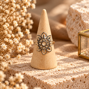 anillo loto de acero y adaptable