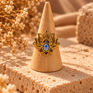 anillo loto y lapislazuli ajustable