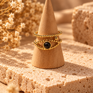 anillo ojo turco obsidiana adaptable