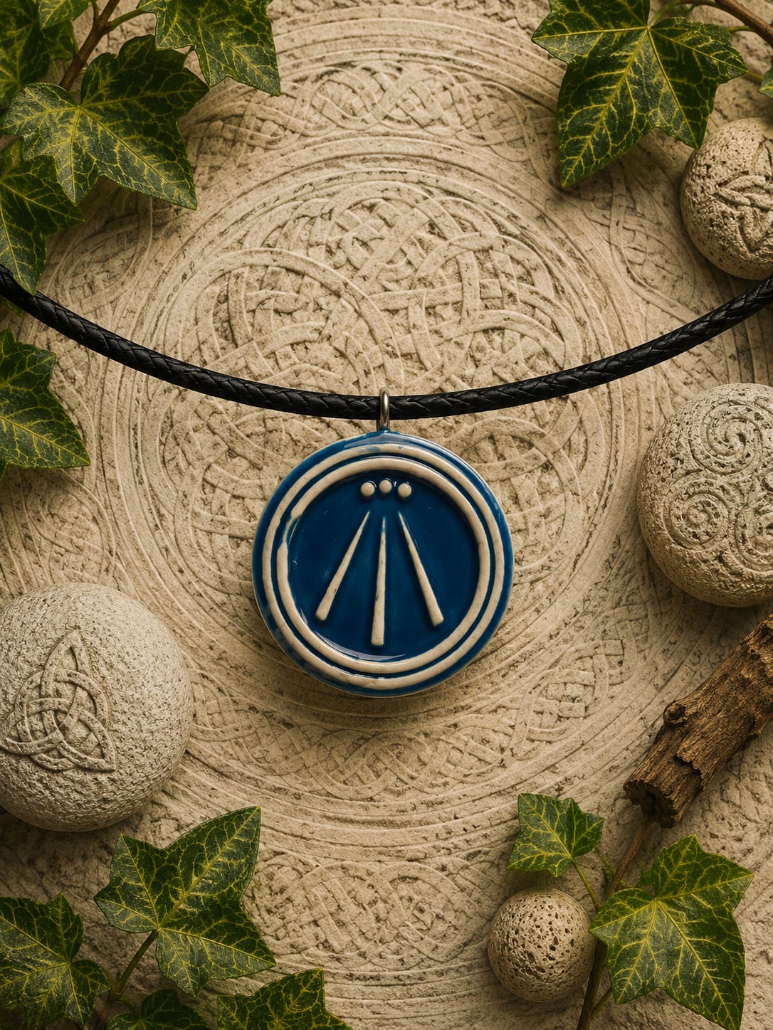 collar celta Awen azul