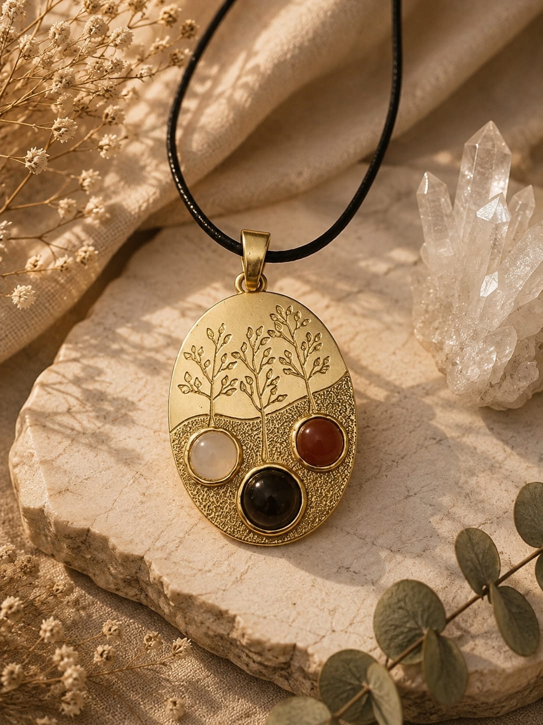 colgante árbol de la vida y minerales