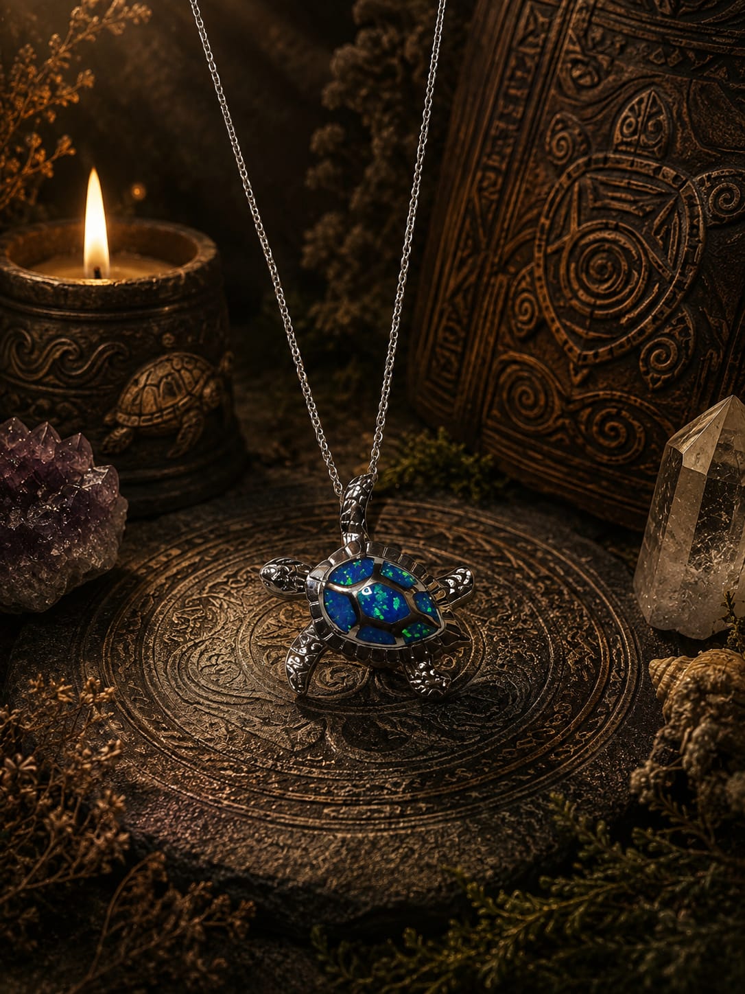 Collar Tortuga azul
