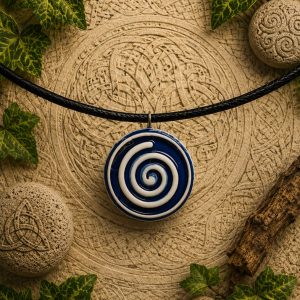 collar celta espiral azul
