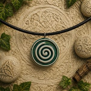 collar celta espiral verde