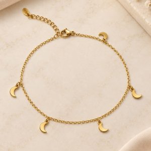Tobillera lunas doradas