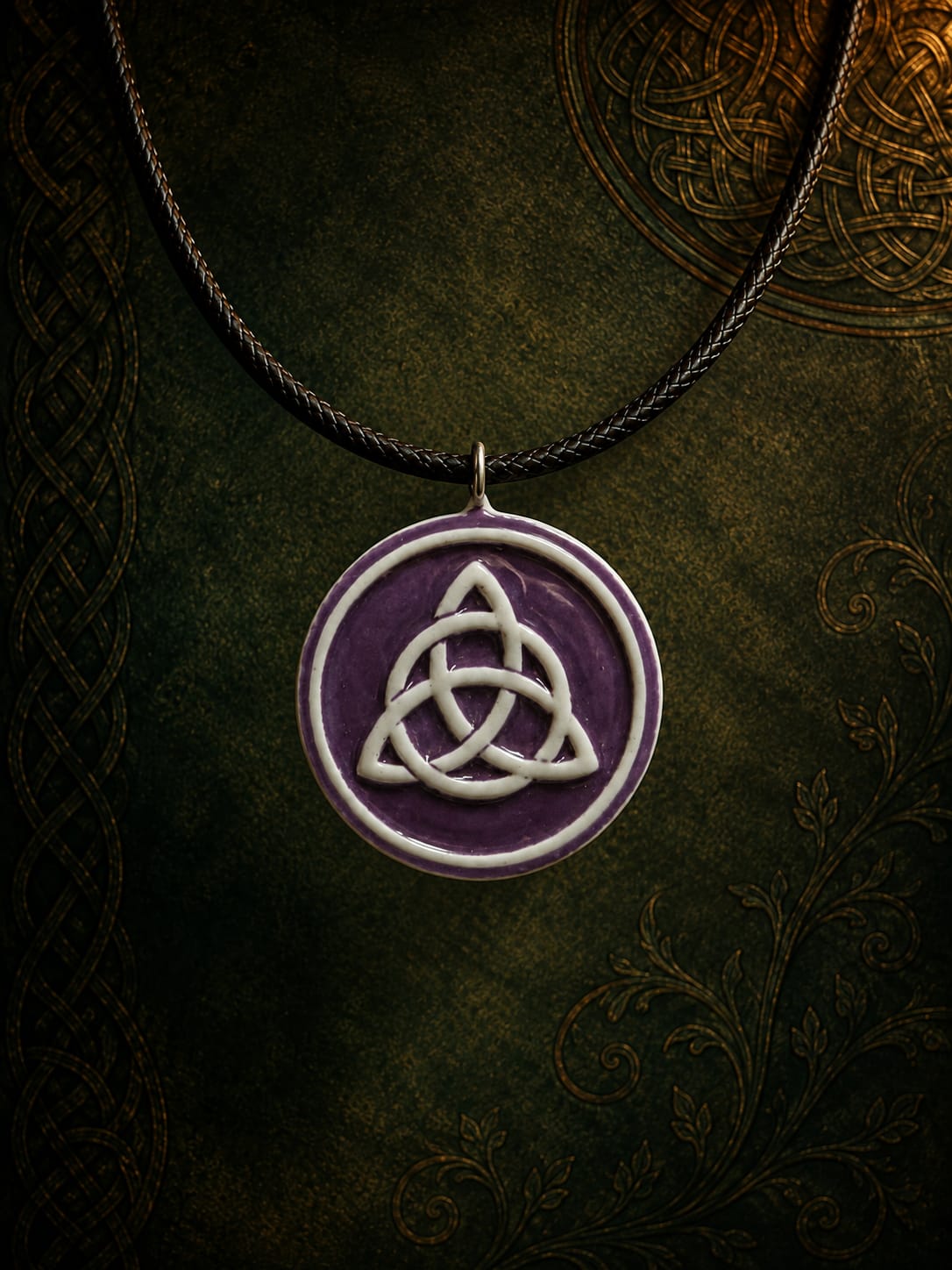 collar celta triqueta morada