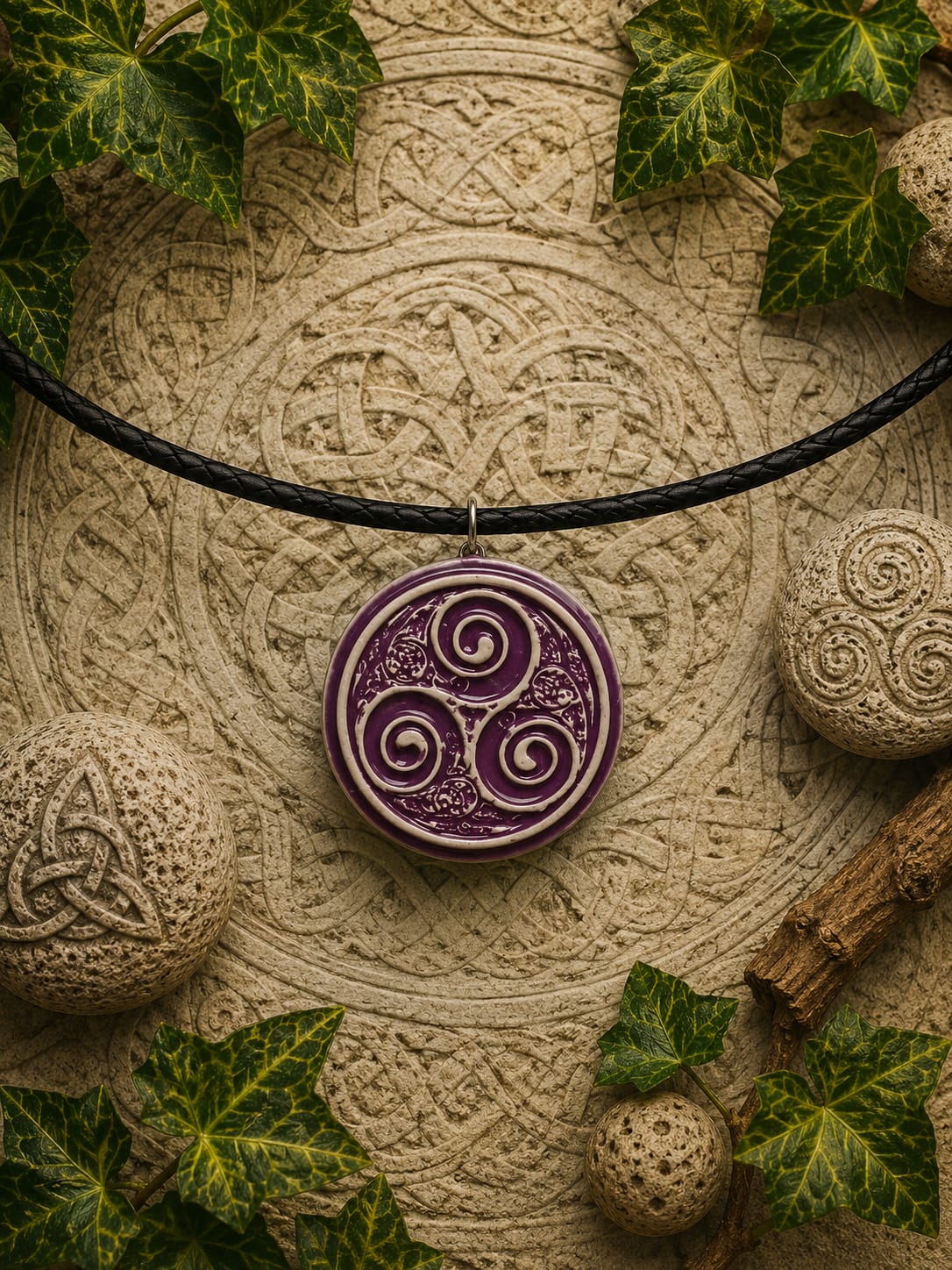 collar celta trisquel morado