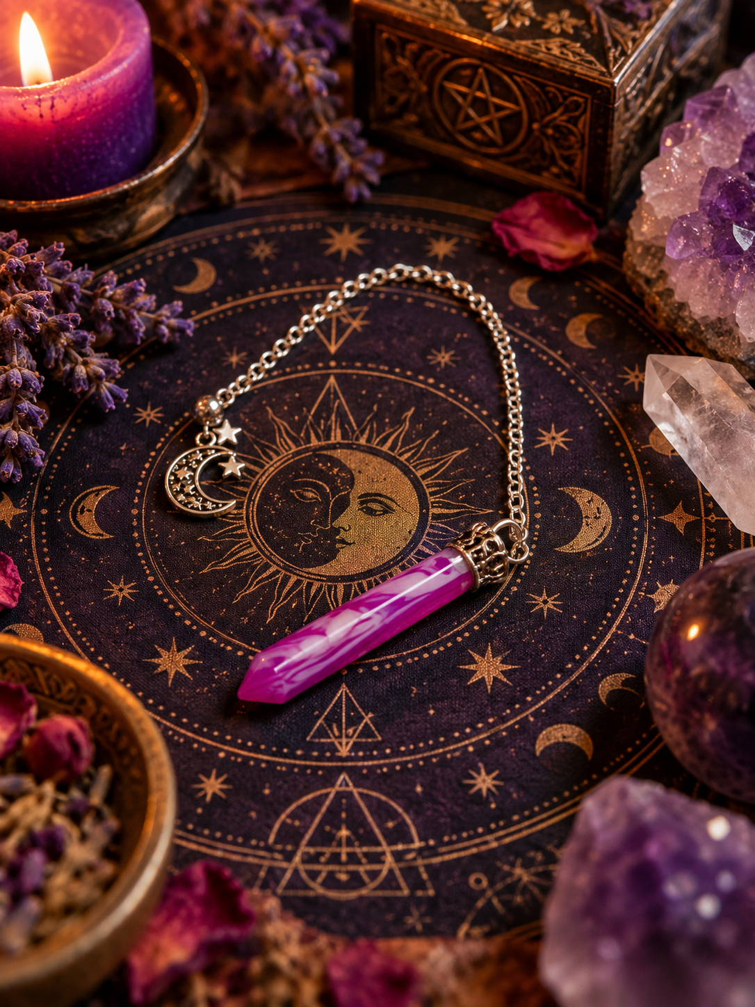 Péndulo de Ágata Rosa