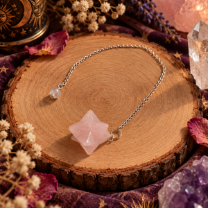 Péndulo de Cuarzo Rosa merkaba