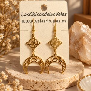 Pendientes de Nudo de Bruja y Luna