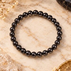 Pulsera de Hematita 6mm – Protección, Equilibrio y Fuerza Interior